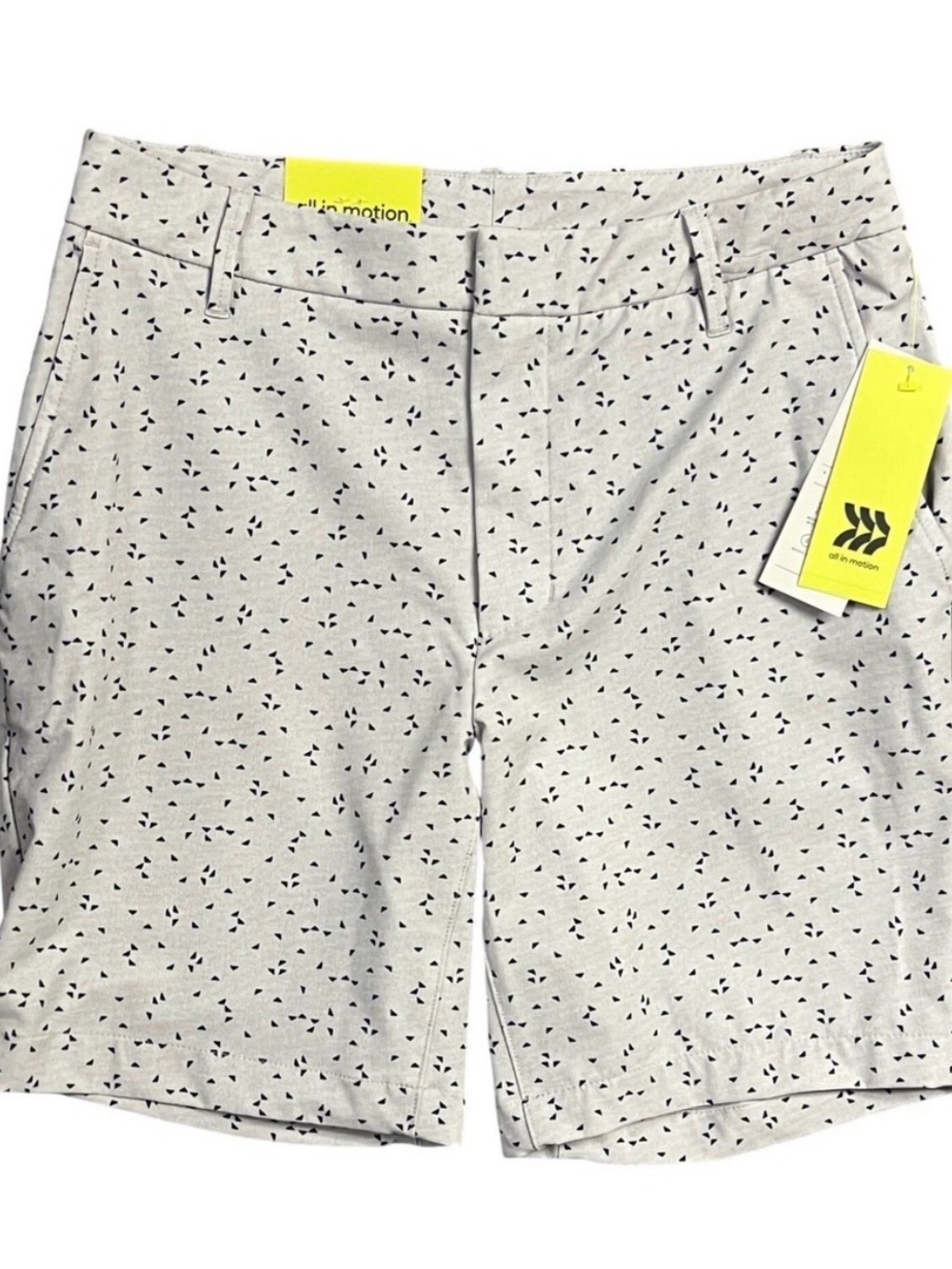 all in motion Light Gray Micro Triangle Print Flat Front Shorts